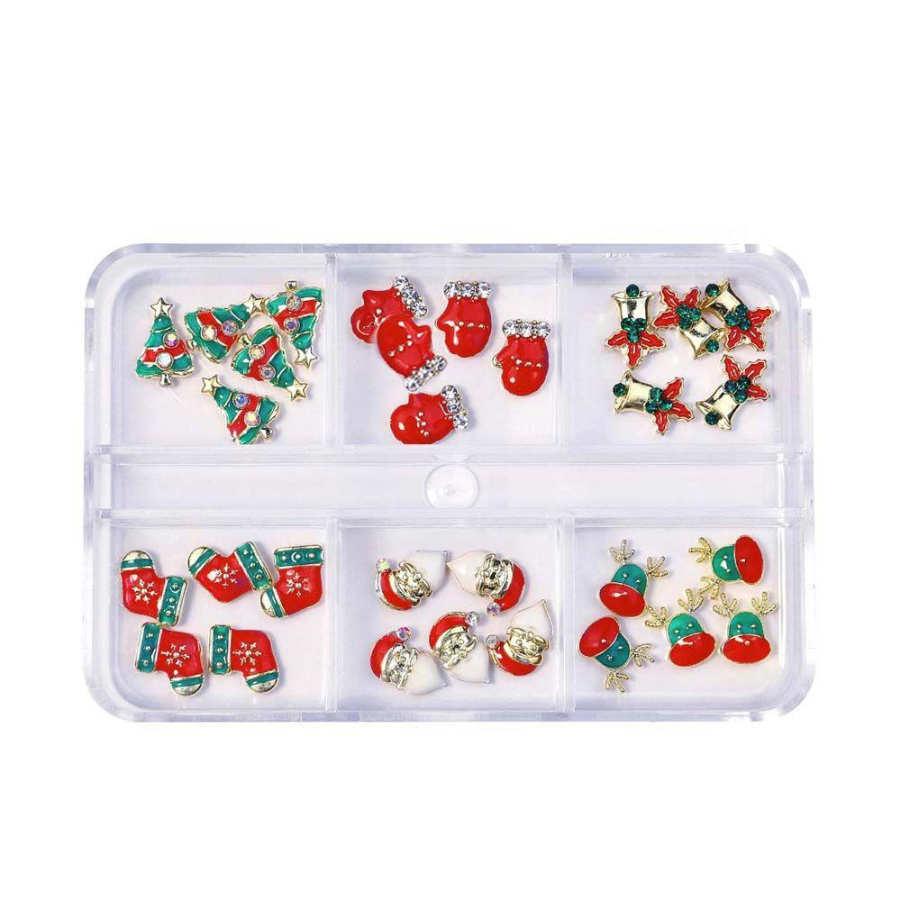 Claus Manicure Accessories Christmas Nail Charms Christmas Nail Decorations Party Nail Rhinestones