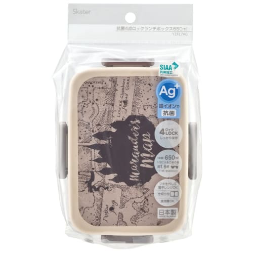 Skater Ланч-бокс, Карта Волшебного мира Гарри Поттера, 650 мл, Антибактериальный, Замок на 4 точках, Женский, Сделано в Японии, YZFL7AG-A