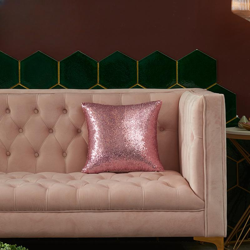 Gold Throw Pillow Covers Sequin Decorative Pillow Cases for Couch, Bed, Living Room, Christmas Sequins Cushion Pillow Cover