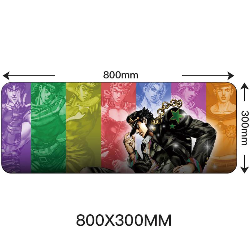 Большой игровой коврик для мыши 80x30 см с запирающимся краем, аниме, компьютерный резиновый коврик для мыши для JOJO Bizarre Adventure, 31,49 "x 11,81"
