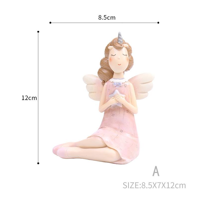 Милая статуэтка ангела, миниатюрная скульптура ангела из смолы, фигурка феи, декоративное украшение, подарок на день рождения и свадьбу