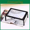 Foldable Portable A4 Rectangular 3x Reading Magnifying Glass With Led Light For Senior Use Creative Desk Accessory