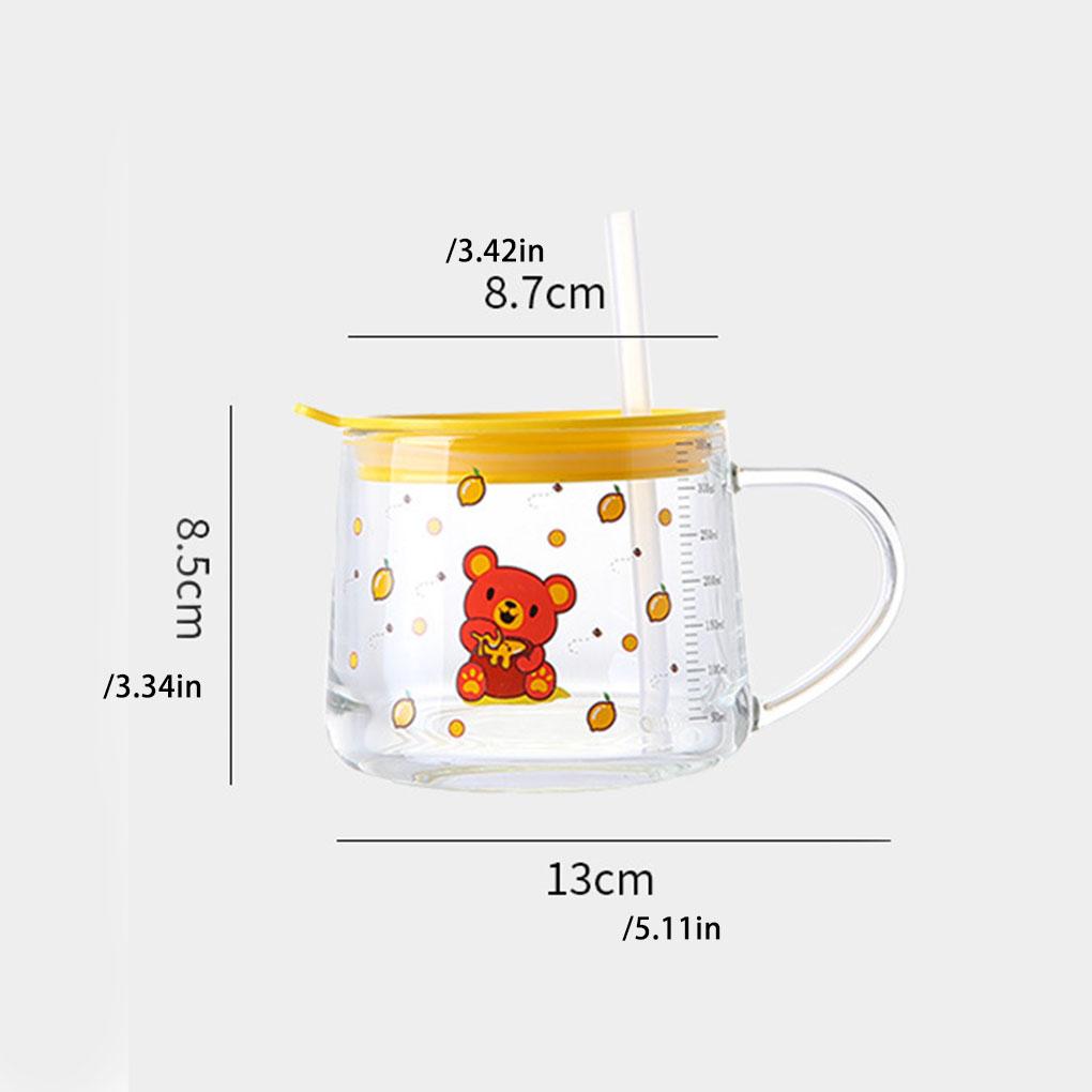Милая чашка для воды, переносная, с рисунком животных, для детей, сменная, масштабированная, для общежития, кружка для молока, кофе, завтрака, соломенная кружка, посуда для напитков