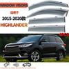 PC Window Visor Wind Deflectors Visor Rain Guard For Toyota Highlander 2015 2016 2017 2018-2021 Door Visor Ventvisor Accessories