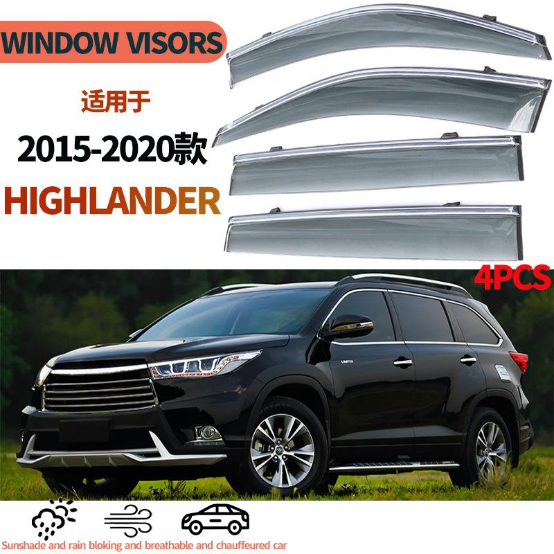 PC Window Visor Wind Deflectors Visor Rain Guard For Toyota Highlander 2015 2016 2017 2018-2021 Door Visor Ventvisor Accessories