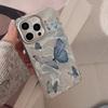 Water Ripple Blue Butterfly for Apple 16 Phone Case for 14 Promax Anti Drop for IPhone 15 Premium Feel 12 Hard