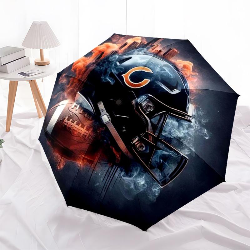1 шт. Зонт с рисунком шлема Chicago Bears, с пластиковой ручкой, подходит для всех сезонов, для дома, путешествий, на открытом воздухе, DD451