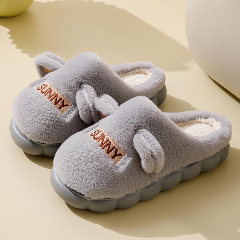 Хлопковые тапочки женские и мужские осенне-зимние домашние парные домашние комнатные теплые нескользящие на толстой подошве плюшевые