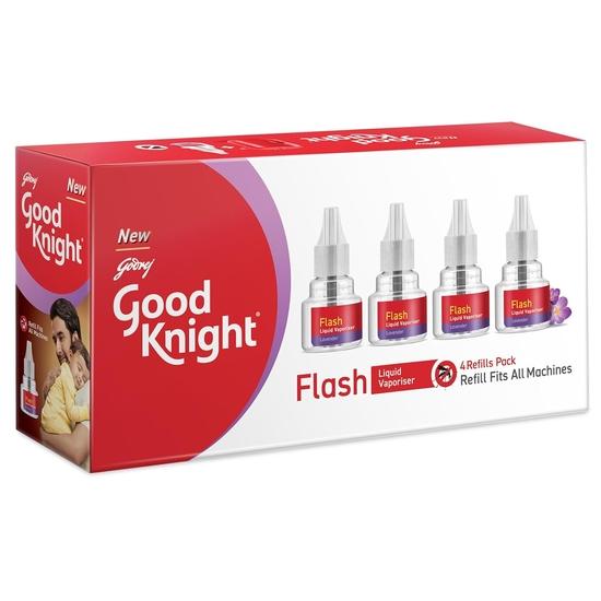 Good Knight Gold Flash Liquid Vapourizer | Mosquito Repellent Refill | Lavender Fragrance | Pack of 48 (45ml Each)