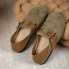 Осенние Birkenstock с мягкой подошвой, новые однотонные туфли с круглым носом, Doudou на плоской подошве