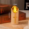 Christian Cross LED Flameless Candles Realistic Flame Fake Candle Electronic Candles  Catholic