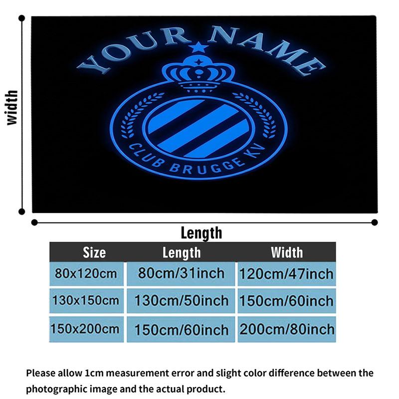 1PC Club Brugge KV Custom Name Patterned Flannel Blanket Suitable For All Seasons for Home Decor Warmth and Comfort Gifts Holiday Present