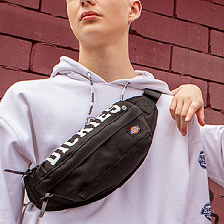 Dickies Классическая сумка-кроссбоди на молнии с принтом логотипа, унисекс, черная 173U90LBB97BK03