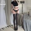 Sex underwear new contrasting color suspenders integrated stockings female sexy D horse oil silky smooth shiny suspenders female