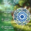 2D Mandala Flower Metal Wind Spinner - Blue & White Kinetic Hanging Decor for Indoor/Outdoor Use, Perfect Christmas & Thanksgiving Gift