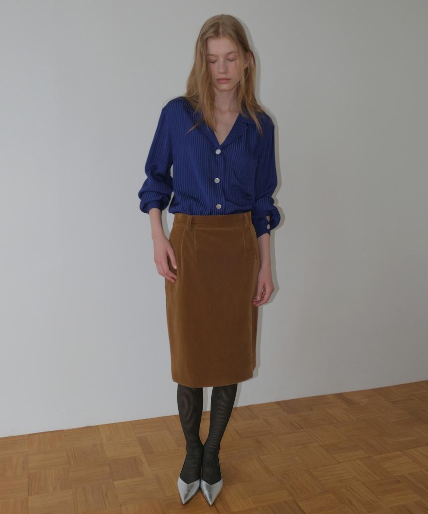 OVERDUEFLAIR Retro-Mood Mid Skirt_Vintage Camel