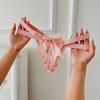 Delicate Bow Briefs Low Waist Sheer Mesh Panties Sweet Cross Strappy Thong  Valentine's Day