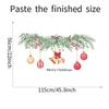 Sofa Background Home Decoration Red Berries Green Plant Branch Window Mural Merry Christmas Wall Stickers Bells Balls Decal
