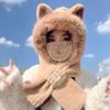 Fox Ear Hat Women's 2024New Cute Plush Autumn and Winter Versatile Fashion Scarf One-Piece Hat