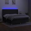 Maison Exclusive - Sommier à lattes de lit matelas et LED Noir 160x200 cm Tissu