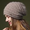 Knitted Hat for Women Fashionable Sequin Pile Up Hat Lady Autumn Winter Wool Hat Warmth Cap EMA