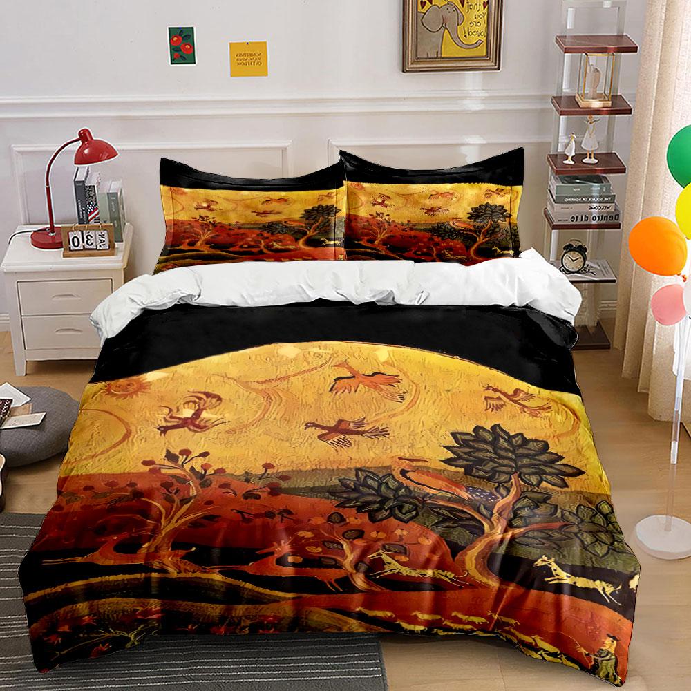Savanna wildlife and trees. Bedding sets Duvet cover sets Duvet covers Pillowcases(1 * Duvet Cover 2 * Pillowcases, without duvet insert)