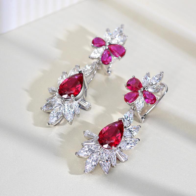 Gica Gema Серьги с высокоуглеродистыми бриллиантами, стерлинговое серебро 925 пробы, уникальный дизайн, романтические изящные серьги, ювелирные изделия, подарки для свадебной вечеринки, новый тренд, 8*12 мм