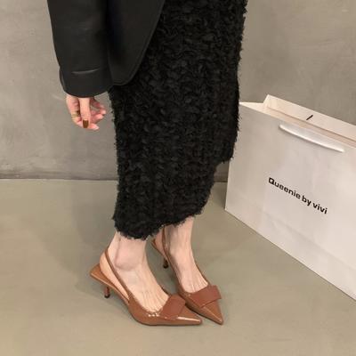 Нишевые французские черные туфли на высоком каблуке с сумкой, сандалии с головой, туфельки феи, 2024 новые весенне-летние темпераментные туфли для светской львицы