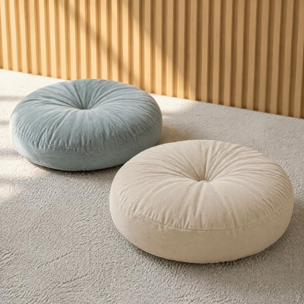 Thick Round Floor Pillow Corduroy Yoga Pillow Bohemian Meditation Seat Reading