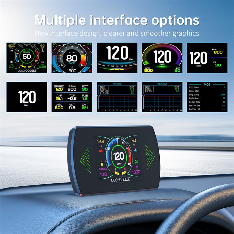 Наличие: Бортовой компьютер OBD2 Head-Up Display для автомобиля: Многофункциональный ЖК-экран для высококачественных данных автомобиля