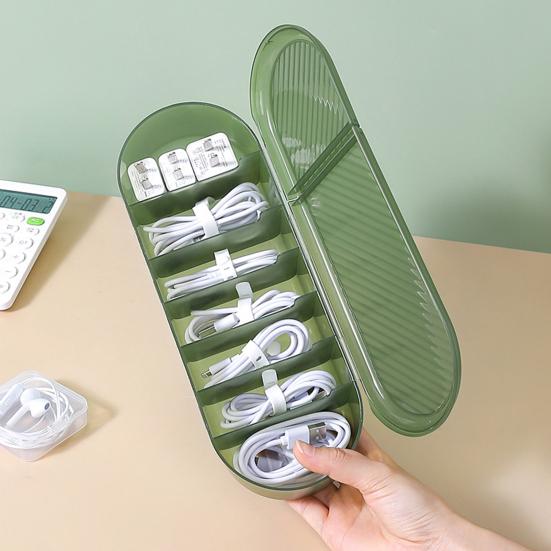 Органайзер для кабеля передачи данных, полезный, износостойкий, противоскользящий, текстурированный чехол для хранения, настольный, для ежедневного использования