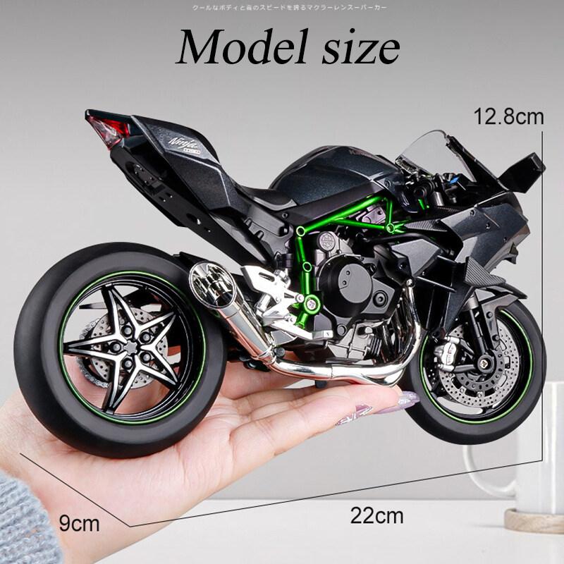 Модель мотоцикла Kawasaki Ninja H2R большого масштаба, литая, со звуковыми и световыми эффектами