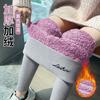 Purple Cloud Velvet Thermal Pants Autumn and Winter Women Wear High-waisted Cotton Pants Extra Thick Velvet Leggings