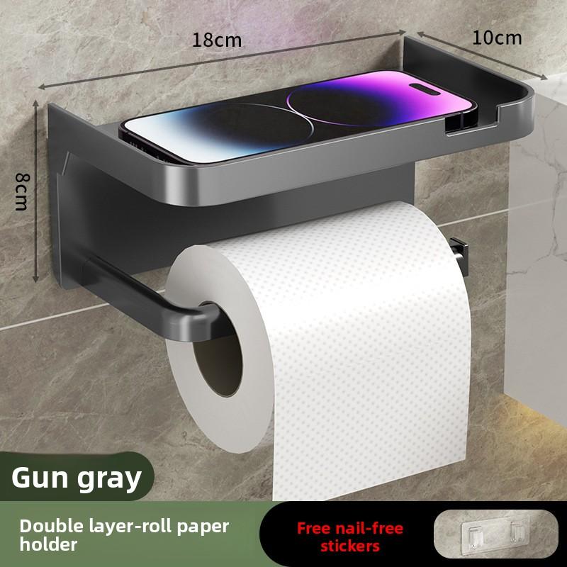 Настенный держатель для туалетной бумаги Современный двухслойный органайзер для рулонов бумаги для домашнего использования