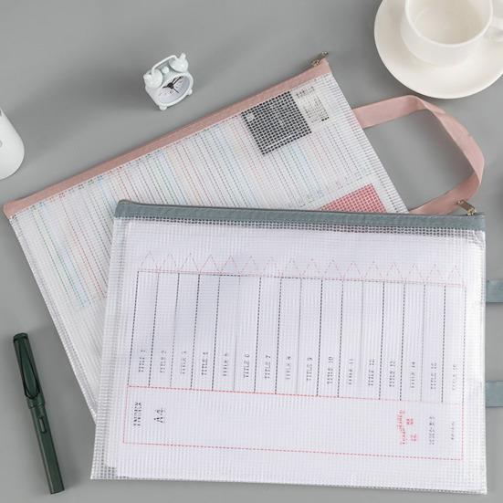 Сетчатый мешок на молнии формата А4, прозрачный пластиковый мешок для файлов, водонепроницаемая молния