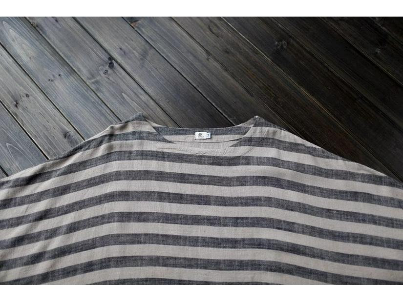 Весеннее платье миди в этническом стиле с полосатым принтом из хлопка и льна для женщин