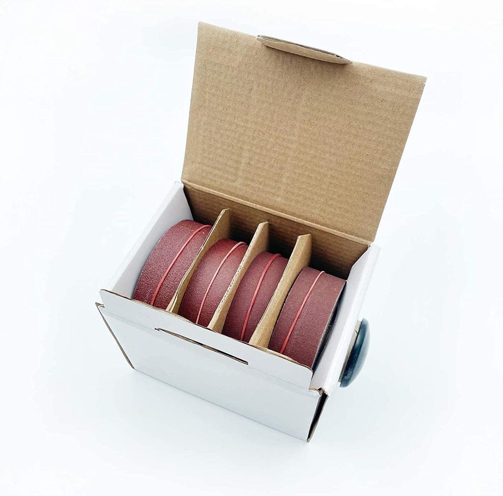 4 Grits Sandpaper Rolls Long Abrasive Sand Paper Rolls with Dispenser for Woodworking Metal Polishing 120 180 360 600 Grits Per Roll 6 Meters