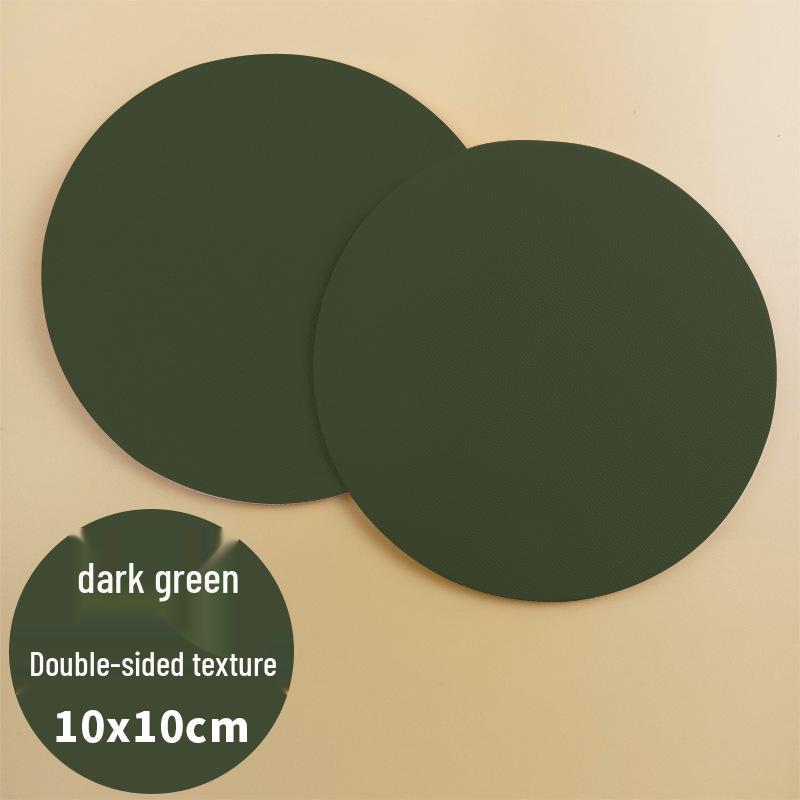 Двусторонние водонепроницаемые нескользящие подставки Cross-Border из искусственной кожи - настраиваемые изоляционные прокладки с корпоративным логотипом