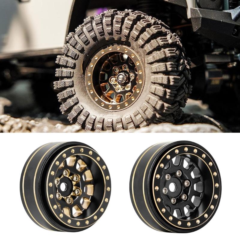 12-Spoke Wheels Brass Beadlock Rims Deadbolt- RC Crawler RC Car Upgrade Parts for 1/18 TRX4M 1/24 SCX24 Beadlock Wheel