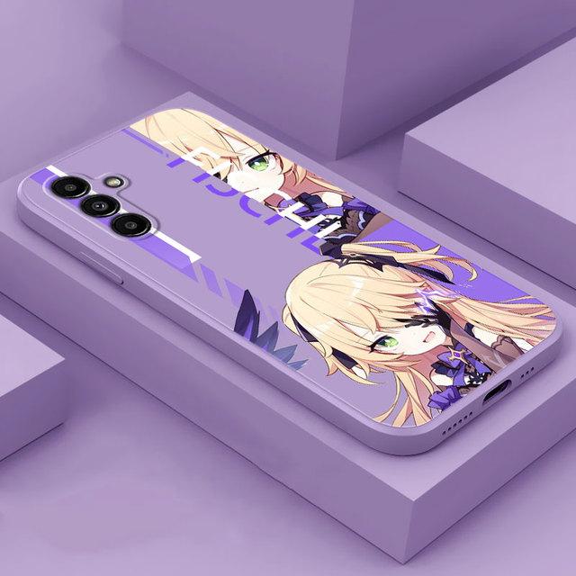 Квадратный жидкий чехол для телефона Samsung Galaxy A32 A52s A53 A42 A73 A13 A23 A33 A13 A12 A52 A72 A22 Genshin Impact People Cover