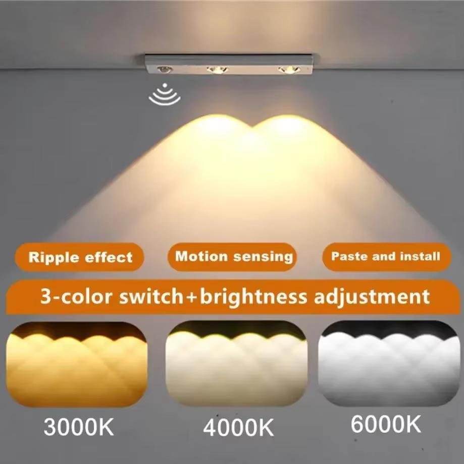LED Kitchen Under Cabinet Light 20/30/40/50cm Rechargeable PIR Motion Sensor Closet Wardrobe Lamp Aluminum Night Light