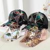New Spring Summer Women Shine Irregular Diagonal Cap Woman Cap Female Streetwear Mesh Trucker Hats Fashion Cap