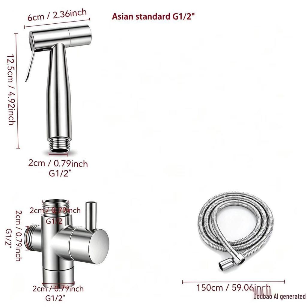 Биде-пистолет высокого давления с двухходовым клапаном и регулируемым напором воды