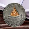 Контейнер для монет Challenge Dumpster Pattern Flame Retro Silver Color Challenge Medal Unique Office Desk