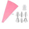 8PCS/Bag Silicone Icing Piping Cream Pastry Bag + 6 Stainless Steel Cake Nozzle DIY Cake Decorating Tips Fondant Pastry Tools