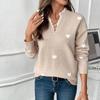 YYFS Women's Fashion Casual Fall Winter Love Letter Print Long Sleeve V-Neck Sweaters