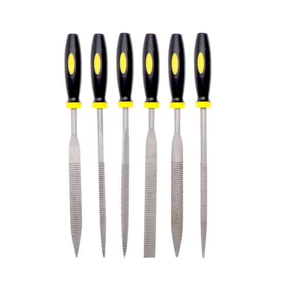 6 шт./компл. напильники с эргономичной ручкой, высокоточные многоцелевые плоские/треугольные/полукруглые/круглые/квадратные/конические напильники Набор ручных напильников дерево пластик резина