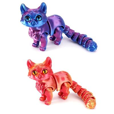 12 см шарнирный 3D-печатный кот, милые животные, игрушки, декор для снятия стресса, настольное украшение, рождественский подарок для питомца