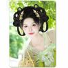 2Pcs Black Chinese Double Chignon Headdress Integrated Hair bun  For Women