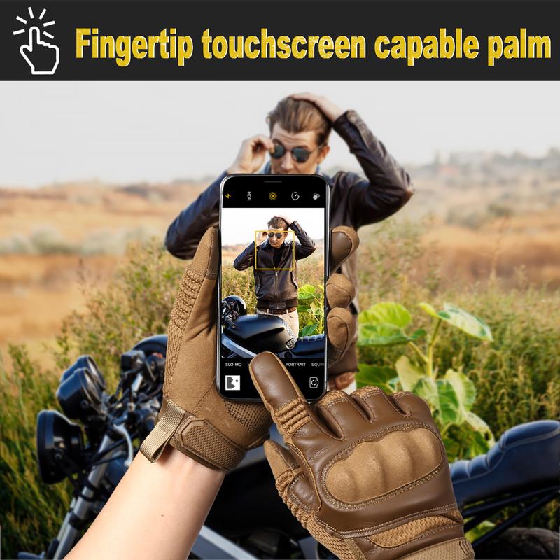 Touchscreen PU Leather Motorcycle Full Finger Gloves Racing Pit Bike Riding Motorbike Moto Motocross Enduro Non-slip Protective